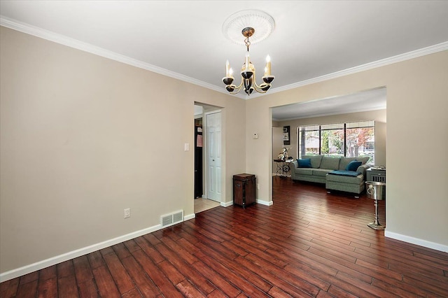 15672 Robert Dr, Macomb, MI 48044 - living room with a chandelier, wood finished floors, ornamental molding, and baseboards