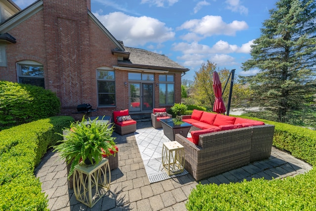 view of patio with an outdoor hangout area