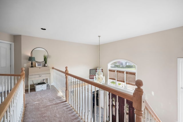 47352 Dove Ct, Shelby Twp, MI 48315 - corridor featuring an upstairs landing and carpet flooring