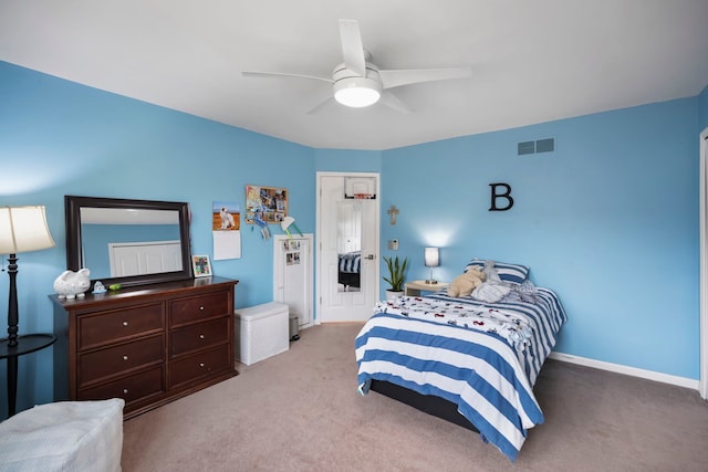 47352 Dove Ct, Shelby Twp, MI 48315 - bedroom with carpet, baseboards, and ceiling fan