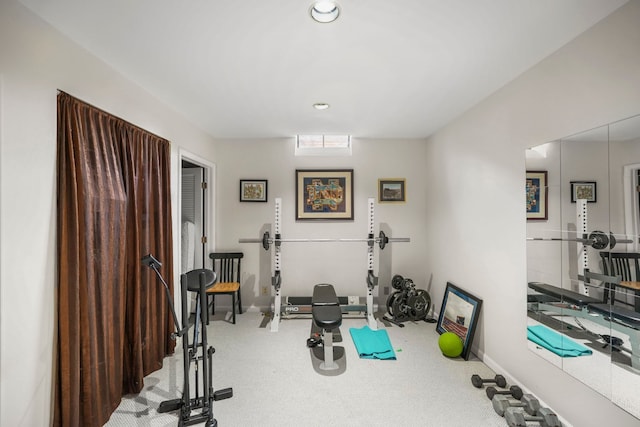 47352 Dove Ct, Shelby Twp, MI 48315 - workout area with baseboards, carpet floors, and recessed lighting
