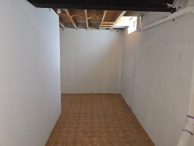 view of unfinished below grade area