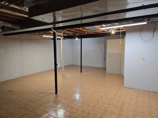 view of finished basement