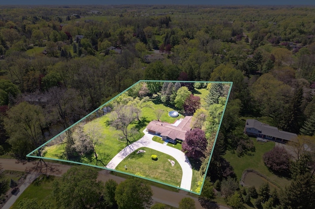 7317 Bircklan Dr, Canton, MI 48187 - aerial view of property's location featuring a heavily wooded area and property boundaries highlighted