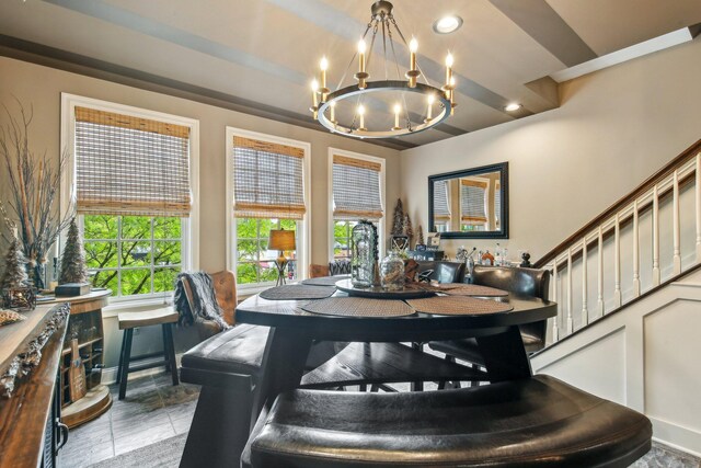 141 Paton Way, Romeo, MI 48065 - dining space featuring a chandelier, plenty of natural light, and recessed lighting