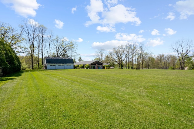 22340 Natasha Ln, South Lyon, MI 48178 - view of grassy yard with an outbuilding and a garage
