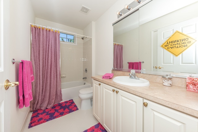1090 Shetland Dr, South Lyon, MI 48178 - full bathroom featuring vanity, toilet, tile patterned flooring, and shower / tub combo