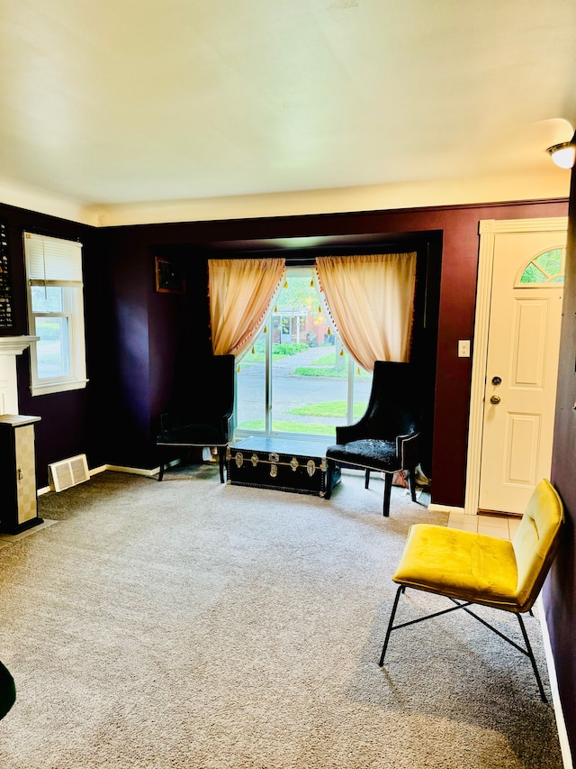 11427 Mercedes, Redford, MI 48239 - living area featuring carpet floors, plenty of natural light, and baseboards