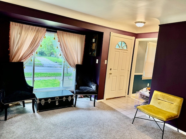 11427 Mercedes, Redford, MI 48239 - sitting room with carpet flooring, tile patterned flooring, and baseboards