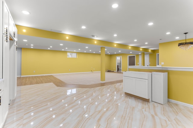 31460 James St, Garden City, MI 48135 - below grade area featuring baseboards and recessed lighting