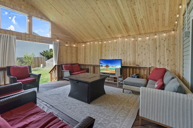 1699 Brentwood Dr, Wixom, MI 48393 - view of patio with an outdoor living space, fence, and a deck