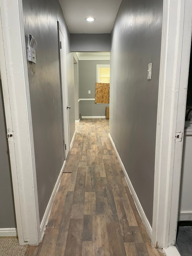 16450 Pembroke Ave, Detroit, MI 48235 - hallway with wood-type flooring and baseboards
