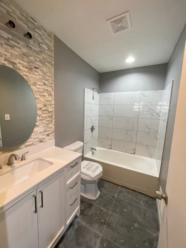 16450 Pembroke Ave, Detroit, MI 48235 - bathroom featuring vanity, toilet, and shower / bathtub combination