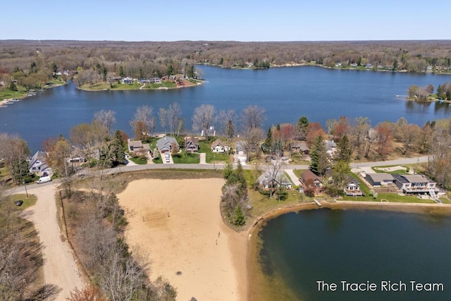 7964 W Royal Rd, Stanwood, MI 49346 - aerial view of property and surrounding area with a nearby body of water, nearby suburban area, and a heavily wooded area