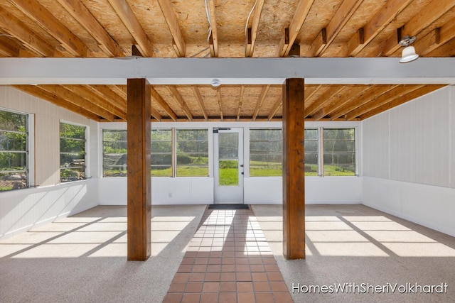 view of unfurnished sunroom
