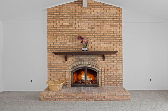13488 Kingsville Dr, Sterling Heights, MI 48312 - detailed view of a fireplace, carpet floors, and baseboards