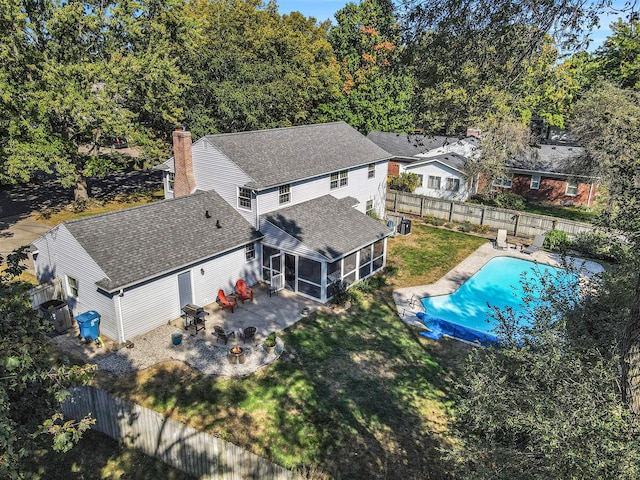 2021 Skyler Dr, Kalamazoo, MI 49008 - aerial view of property and surrounding area featuring a pool