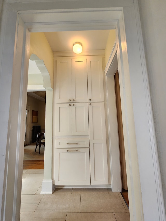 2414 Yale Ave, Royal Oak, MI 48067 - hall featuring light tile patterned flooring and arched walkways