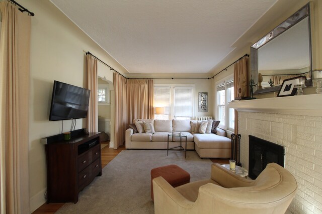 2414 Yale Ave, Royal Oak, MI 48067 - living room with a brick fireplace