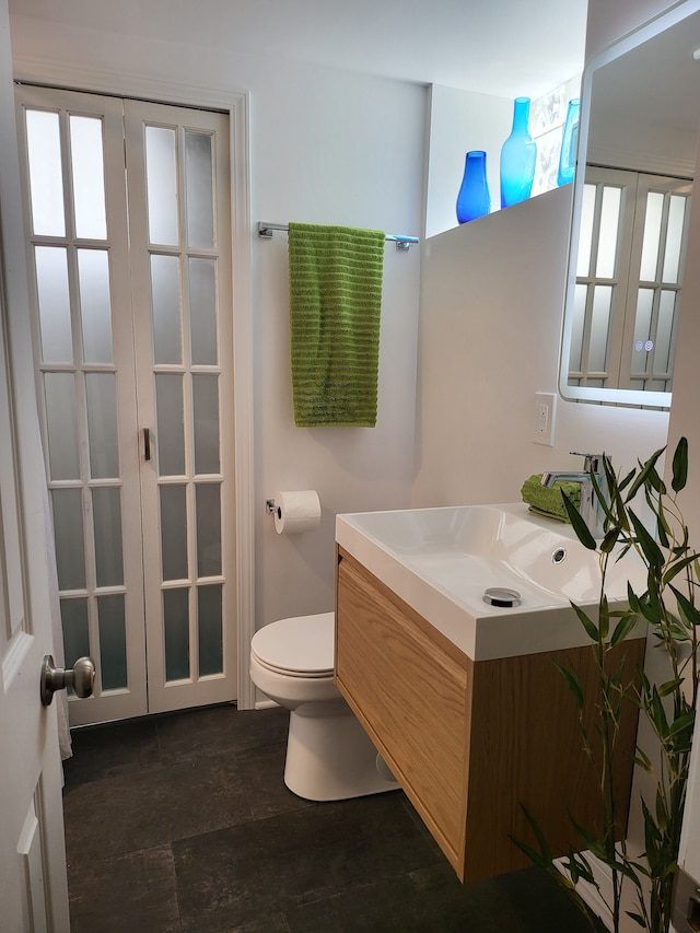 2414 Yale Ave, Royal Oak, MI 48067 - bathroom with vanity and french doors