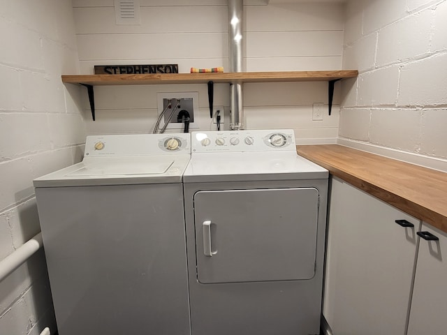 2414 Yale Ave, Royal Oak, MI 48067 - laundry area with washer and clothes dryer and concrete block wall