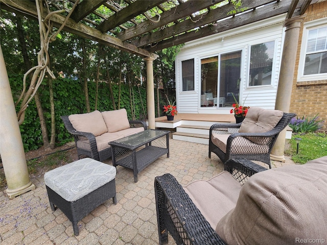 2414 Yale Ave, Royal Oak, MI 48067 - view of patio / terrace featuring an outdoor living space and a pergola