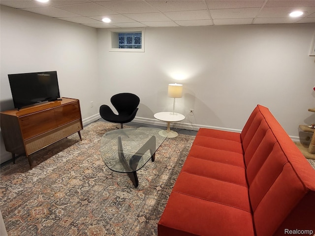 2414 Yale Ave, Royal Oak, MI 48067 - sitting room featuring a paneled ceiling and recessed lighting