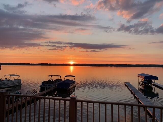 water view with a dock