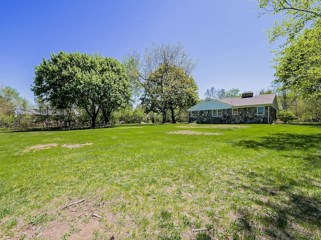 view of grassy yard