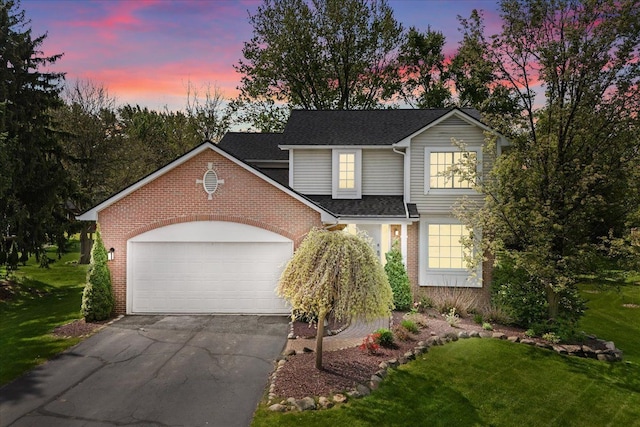 3645 Sandbar Dr, Commerce Twp, MI 48382 - traditional-style house with brick siding, driveway, and a lawn