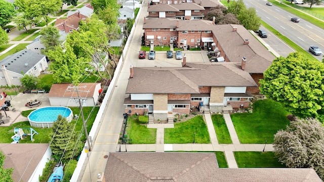 9917 Middlebelt Rd, Livonia, MI 48150 - aerial view of residential area with a pool area