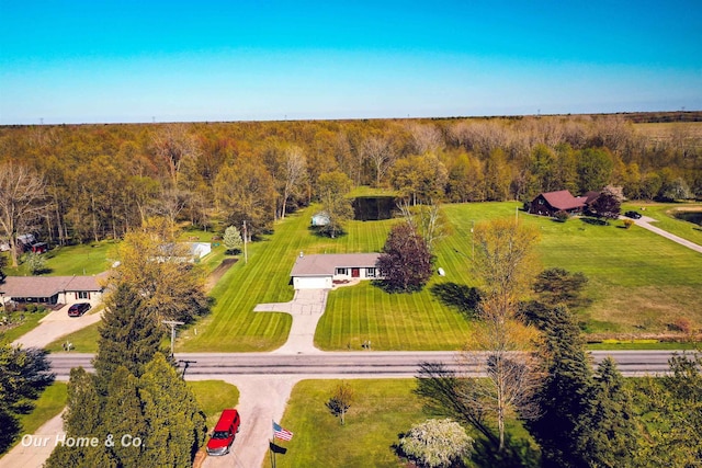 bird's eye view of a heavily wooded area