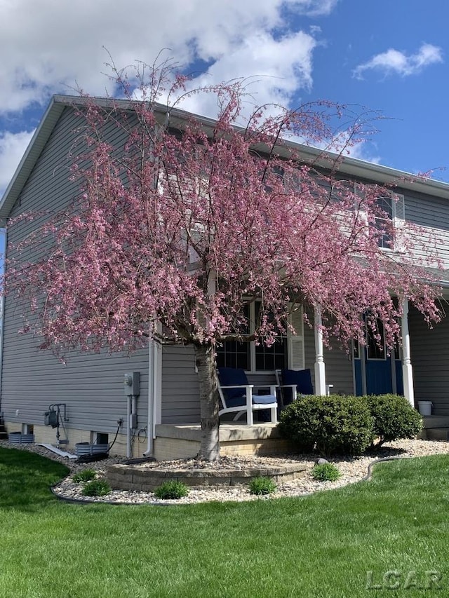 1872 Allan St, Adrian, MI 49221 - back of house with a yard and a porch
