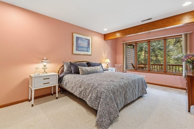 10059 Weko Dr, Bridgman, MI 49106 - bedroom featuring light carpet, baseboards, and recessed lighting