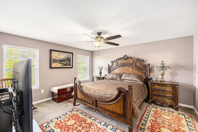 754 Autumn Valley Dr, Ortonville, MI 48462 - carpeted bedroom featuring baseboards, multiple windows, and ceiling fan