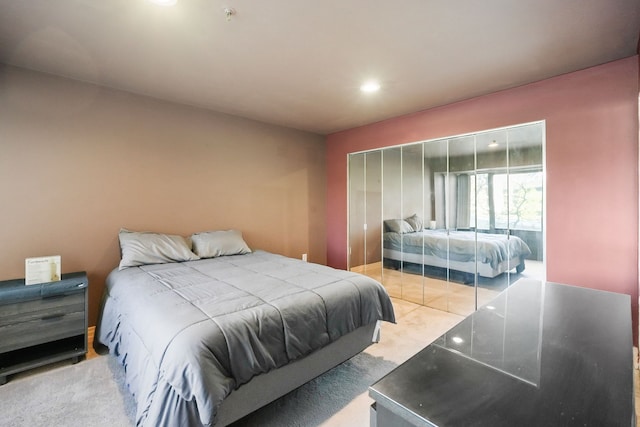 300 Riverfront Dr Unit 300/4C, Detroit, MI 48226 - carpeted bedroom with a closet and recessed lighting