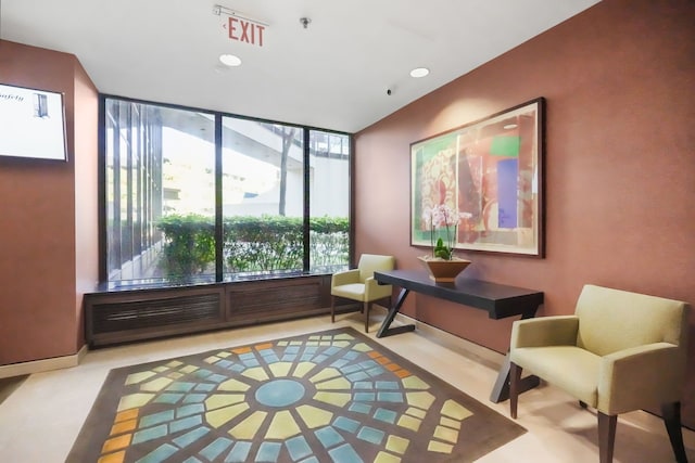 300 Riverfront Dr Unit 300/4C, Detroit, MI 48226 - building lobby featuring recessed lighting and floor to ceiling windows