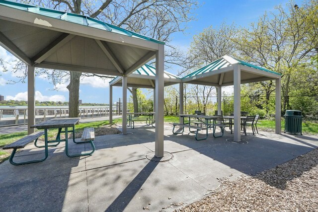 300 Riverfront Dr Unit 300/4C, Detroit, MI 48226 - surrounding community with a patio and a gazebo