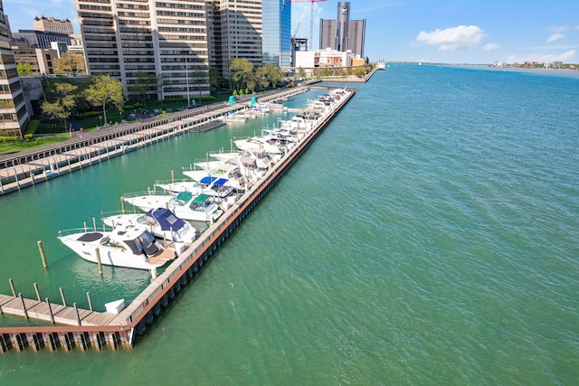 300 Riverfront Dr Unit 300/4C, Detroit, MI 48226 - bird's eye view of a nearby body of water
