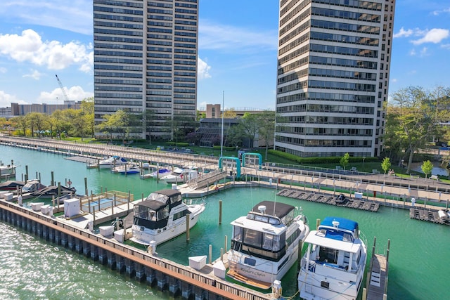 300 Riverfront Dr Unit 300/4C, Detroit, MI 48226 - dock area with view of marina and a water view