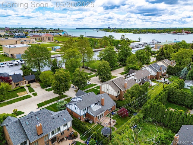 441 Parkview Dr, Detroit, MI 48214 - aerial perspective of suburban area featuring a nearby body of water