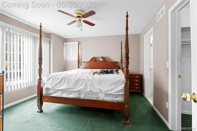 441 Parkview Dr, Detroit, MI 48214 - carpeted bedroom featuring baseboards and ceiling fan