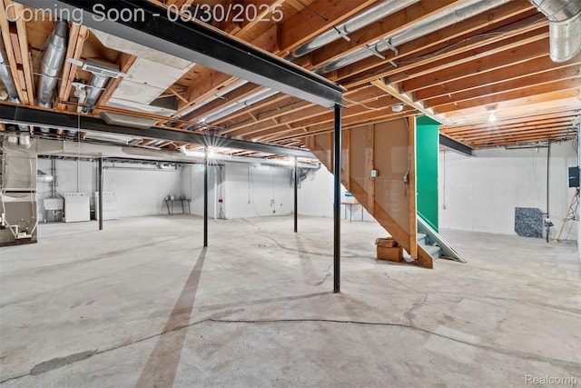 441 Parkview Dr, Detroit, MI 48214 - unfinished below grade area with heating unit and a sink