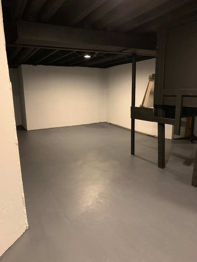 view of finished below grade area