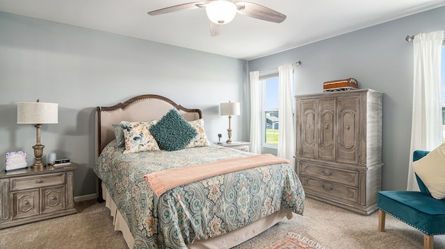 3242 Hill Hollow Ln, Howell, MI 48855 - bedroom featuring light carpet and ceiling fan