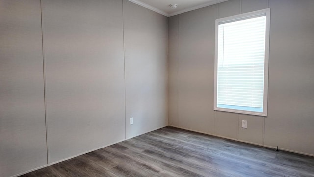 20803 Grandville Rd Unit 213, Big Rapids, MI 49307 - empty room with wood finished floors and crown molding