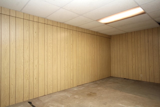 13687 W Tremblay Dr, Vicksburg, MI 49097 - finished basement featuring wooden walls and a drop ceiling