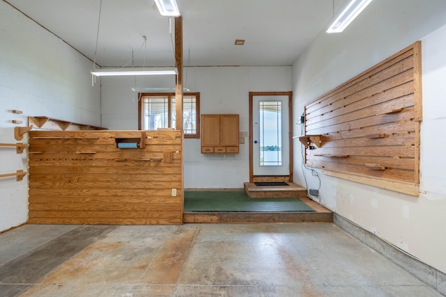 interior space with concrete floors