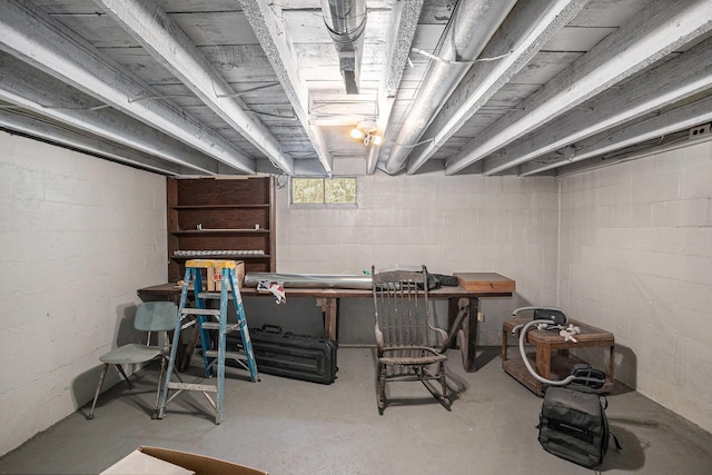 3771 E Loop Rd, Hesperia, MI 49421 - below grade area with concrete block wall