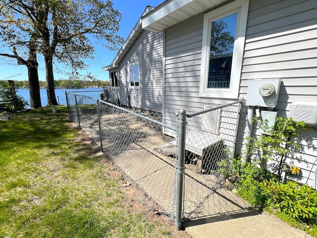 63568 Zabel Shores Rd, Sturgis, MI 49091 - view of home's exterior with a gate and a water view